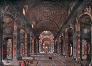 Painting by George Cooke Interior of St. Peter's: work located in the UGA Chapel